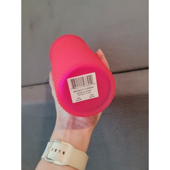 Starbucks Summer 21 Hot Pink Diamond Studded 24 oz Tumbler –Limited Edition, NWT - Picture 8 of 9